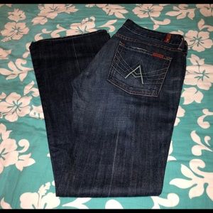 7 For All Mankind blue A pocket dark wash jeans 31